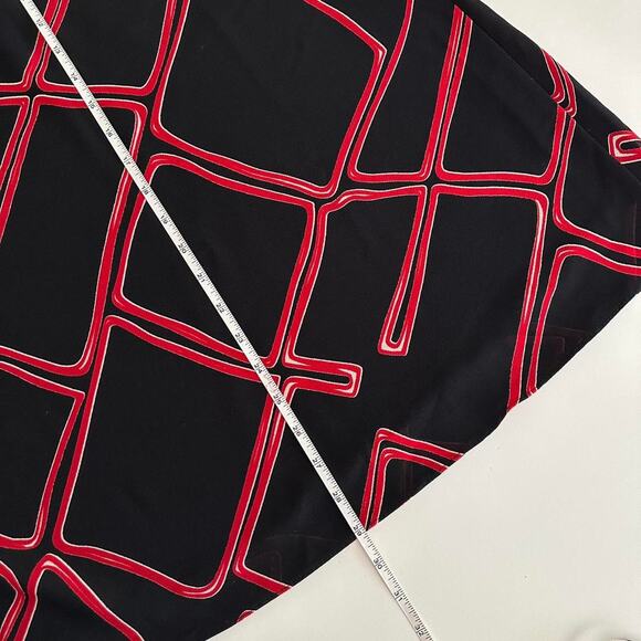 vintage back red retro abstract midi maxi skirt - Picture 8 of 8